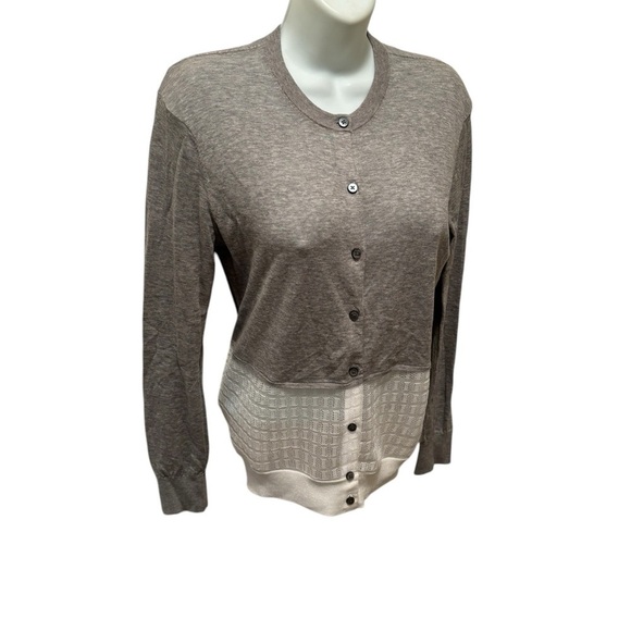 Marc By Marc Jacobs Colorblock Cardigan Sz S Frost Grey Melange Button Down - Picture 2 of 7